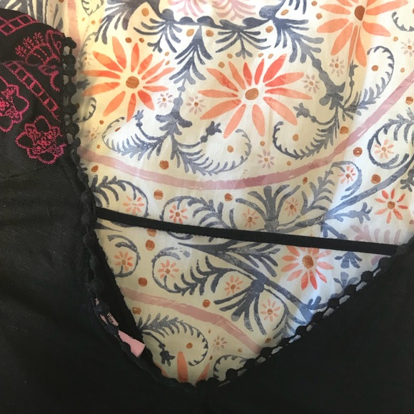 Boho embroidered low-back cinch waisted top - Picture 5 of 5